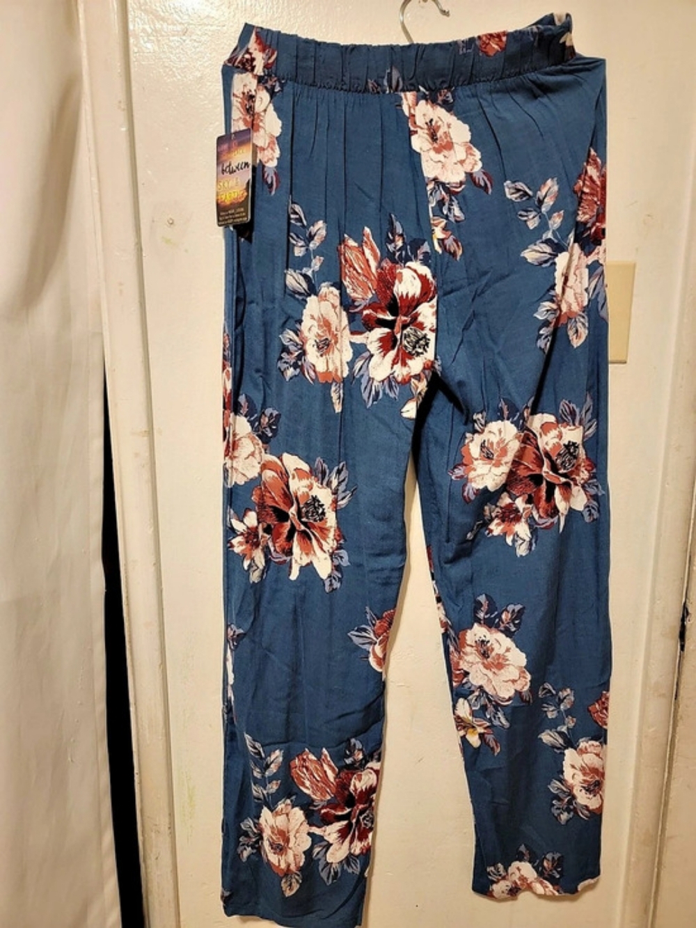 bebop Floral Wide Leg Pants in Blue